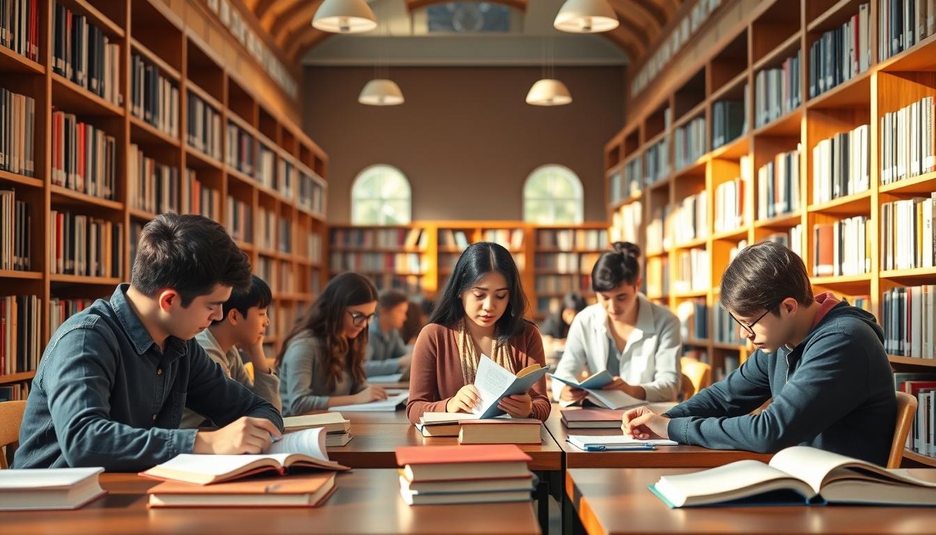 Students collaborating in study space